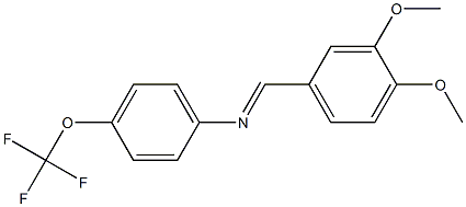 N-[(E)-(3,4-dimethoxyphenyl)methylidene]-N-[4-(trifluoromethoxy)phenyl]amine Struktur