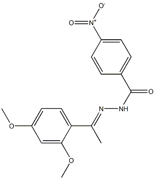 N'-[(E)-1-(2,4-dimethoxyphenyl)ethylidene]-4-nitrobenzohydrazide Struktur