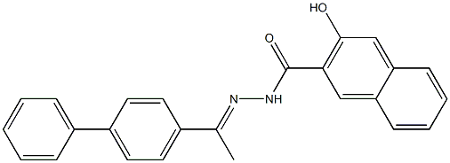 N'-[(E)-1-[1,1'-biphenyl]-4-ylethylidene]-3-hydroxy-2-naphthohydrazide Struktur