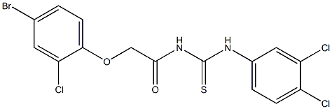 N-[2-(4-bromo-2-chlorophenoxy)acetyl]-N'-(3,4-dichlorophenyl)thiourea Struktur