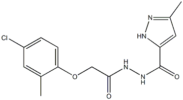 N'-[2-(4-chloro-2-methylphenoxy)acetyl]-3-methyl-1H-pyrazole-5-carbohydrazide Struktur