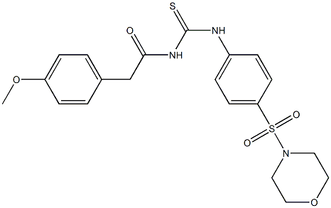 N-[2-(4-methoxyphenyl)acetyl]-N'-[4-(4-morpholinylsulfonyl)phenyl]thiourea Struktur