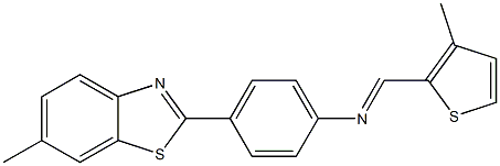 4-(6-methyl-1,3-benzothiazol-2-yl)-N-[(E)-(3-methyl-2-thienyl)methylidene]aniline Struktur