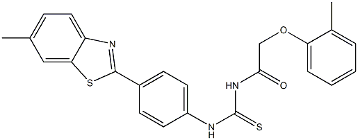 N-[4-(6-methyl-1,3-benzothiazol-2-yl)phenyl]-N'-[2-(2-methylphenoxy)acetyl]thiourea Struktur