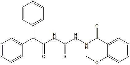 N-{[2-(2-methoxybenzoyl)hydrazino]carbothioyl}-2,2-diphenylacetamide Struktur