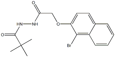 N'-{2-[(1-bromo-2-naphthyl)oxy]acetyl}-2,2-dimethylpropanohydrazide Struktur