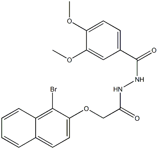 N'-{2-[(1-bromo-2-naphthyl)oxy]acetyl}-3,4-dimethoxybenzohydrazide Struktur