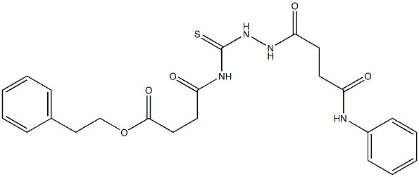 phenethyl 4-({[2-(4-anilino-4-oxobutanoyl)hydrazino]carbothioyl}amino)-4-oxobutanoate Struktur