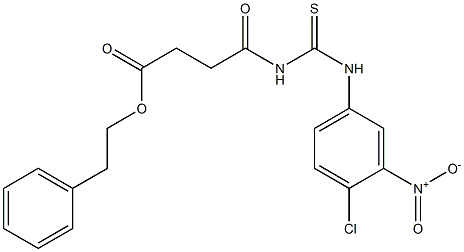 phenethyl 4-{[(4-chloro-3-nitroanilino)carbothioyl]amino}-4-oxobutanoate Struktur