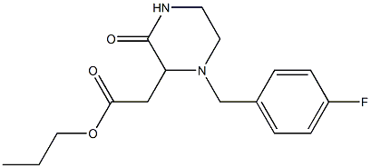 propyl 2-[1-(4-fluorobenzyl)-3-oxo-2-piperazinyl]acetate Struktur