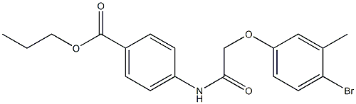 propyl 4-{[2-(4-bromo-3-methylphenoxy)acetyl]amino}benzoate Struktur