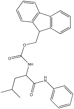 N-(Phenyl)-2-[[(9H-fluoren-9-yl)methoxycarbonyl]amino]-2-(2-methylpropyl)acetamide Struktur