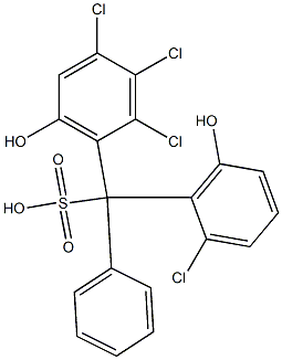 (2-Chloro-6-hydroxyphenyl)(2,3,4-trichloro-6-hydroxyphenyl)phenylmethanesulfonic acid Struktur