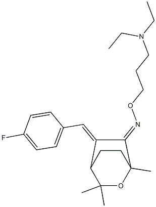 5-[4-Fluorobenzylidene]-1,3,3-trimethyl-2-oxabicyclo[2.2.2]octan-6-one O-[3-(diethylamino)propyl]oxime Struktur