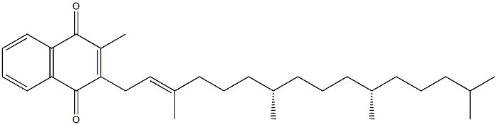 2-Methyl-3-[(2E,7S,11S)-3,7,11,15-tetramethyl-2-hexadecenyl]-1,4-naphthalenedione Struktur