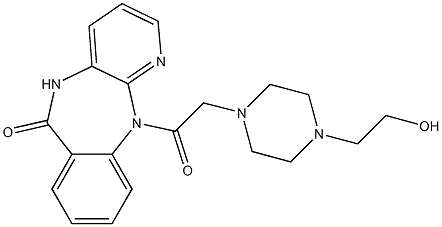 5,11-Dihydro-11-[[4-(2-hydroxyethyl)-1-piperazinyl]acetyl]-6H-pyrido[2,3-b][1,4]benzodiazepin-6-one Struktur