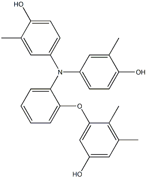 N,N-Bis(4-hydroxy-3-methylphenyl)-2-(5-hydroxy-2,3-dimethylphenoxy)benzenamine Struktur