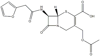 (7R)-7-[[(2-Furylmethyl)carbonyl]amino]-3-[(acetyloxy)methyl]cepham-3-ene-4-carboxylic acid Struktur