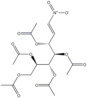 1-(Nitromethylene)-2-O,3-O,4-O,5-O,6-O-pentaacetyl-1-deoxy-D-mannitol Struktur