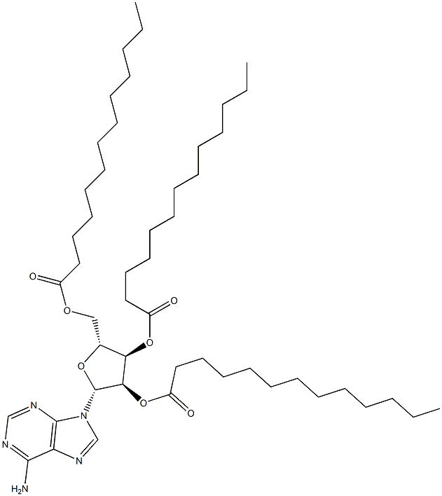 2'-O,3'-O,5'-O-Tris(tridecanoyl)adenosine Struktur