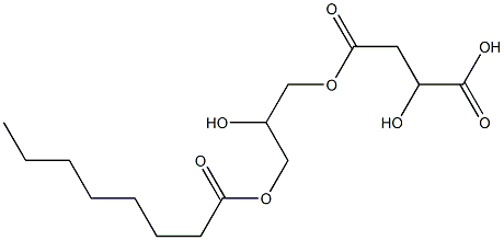 D-Malic acid hydrogen 4-(2-hydroxy-3-octanoyloxypropyl) ester Struktur