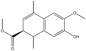 (S)-2,4-Dimethyl-6-methoxy-7-hydroxy-1,2-dihydronaphthalene-2-carboxylic acid methyl ester Struktur