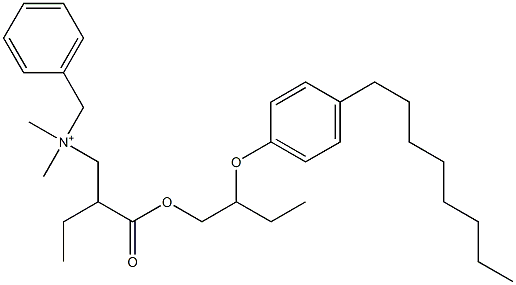 N,N-Dimethyl-N-benzyl-N-[2-[[2-(4-octylphenyloxy)butyl]oxycarbonyl]butyl]aminium Struktur