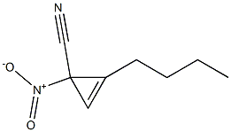 2-Butyl-1-nitro-2-cyclopropene-1-carbonitrile Struktur