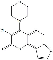 4-Morpholino-3-chloro-2H-furo[2,3-h][1]benzopyran-2-one Struktur