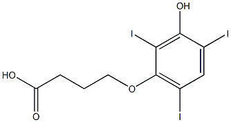 4-(3-Hydroxy-2,4,6-triiodophenoxy)butyric acid Struktur