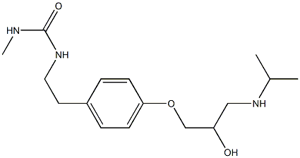 1-Methyl-3-[4-[2-hydroxy-3-[isopropylamino]propoxy]phenethyl]urea Struktur