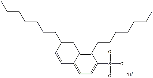 1,7-Diheptyl-2-naphthalenesulfonic acid sodium salt Struktur