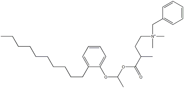 N,N-Dimethyl-N-benzyl-N-[3-[[1-(2-decylphenyloxy)ethyl]oxycarbonyl]butyl]aminium Struktur