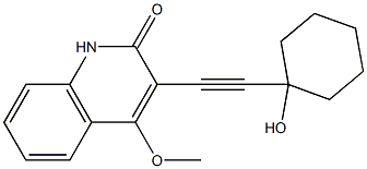 3-[(1-Hydroxycyclohexyl)ethynyl]-4-methoxyquinolin-2(1H)-one Struktur