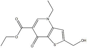 2-Hydroxymethyl-4-ethyl-7-oxothieno[3,2-b]pyridine-6-carboxylic acid ethyl ester Struktur