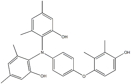 N,N-Bis(6-hydroxy-2,4-dimethylphenyl)-4-(4-hydroxy-2,3-dimethylphenoxy)benzenamine Struktur