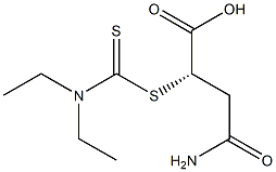 (+)-N,N-Diethyldithiocarbamic acid (S)-1-carboxy-2-(aminocarbonyl)ethyl ester Struktur