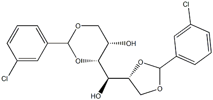 1-O,3-O:5-O,6-O-Bis(3-chlorobenzylidene)-D-glucitol Struktur