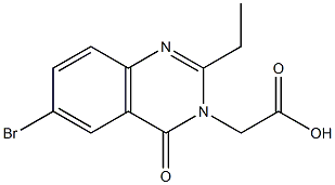 6-Bromo-3,4-dihydro-2-ethyl-4-oxoquinazoline-3-acetic acid Struktur