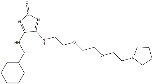 3-[[8-(Pyrrolidin-1-yl)-6-oxa-3-thiaoctan-1-yl]amino]-4-[(cyclohexylmethyl)amino]-1,2,5-thiadiazole 1-oxide Struktur