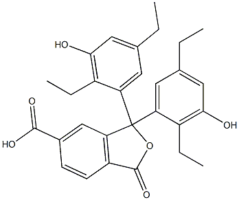 1,1-Bis(2,5-diethyl-3-hydroxyphenyl)-1,3-dihydro-3-oxoisobenzofuran-6-carboxylic acid Struktur