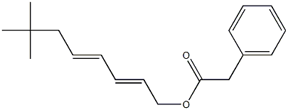 Phenylacetic acid 7,7-dimethyl-2,4-octadienyl ester Struktur