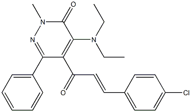 4-(Diethylamino)-5-[1-oxo-3-(4-chlorophenyl)-2-propenyl]-2-methyl-6-phenylpyridazin-3(2H)-one Struktur