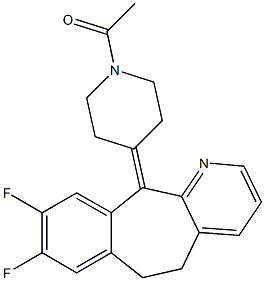 5,6-Dihydro-11-(1-acetyl-4-piperidinylidene)-8,9-difluoro-11H-benzo[5,6]cyclohepta[1,2-b]pyridine Struktur