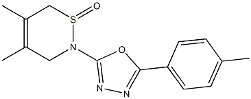 2-(2-(4-Methylphenyl)-1,3,4-oxadiazol-5-yl)-4,5-dimethyl-3,6-dihydro-2H-1,2-thiazine 1-oxide Struktur