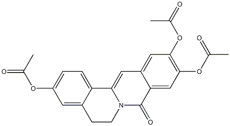 5,6-Dihydro-3,10,11-triacetoxy-8H-dibenzo[a,g]quinolizin-8-one Struktur