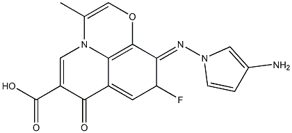 9-Fluoro-3-methyl-10-(3-aminopyrrolizino)-7-oxo-7H-pyrido[1,2,3-de]-1,4-benzoxazine-6-carboxylic acid Struktur