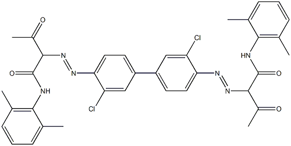 4,4'-Bis[[1-(2,6-dimethylphenylamino)-1,3-dioxobutan-2-yl]azo]-3,3'-dichloro-1,1'-biphenyl Struktur