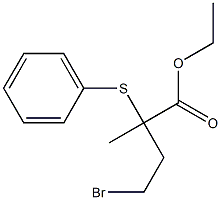 4-Bromo-2-methyl-2-(phenylthio)butyric acid ethyl ester Struktur