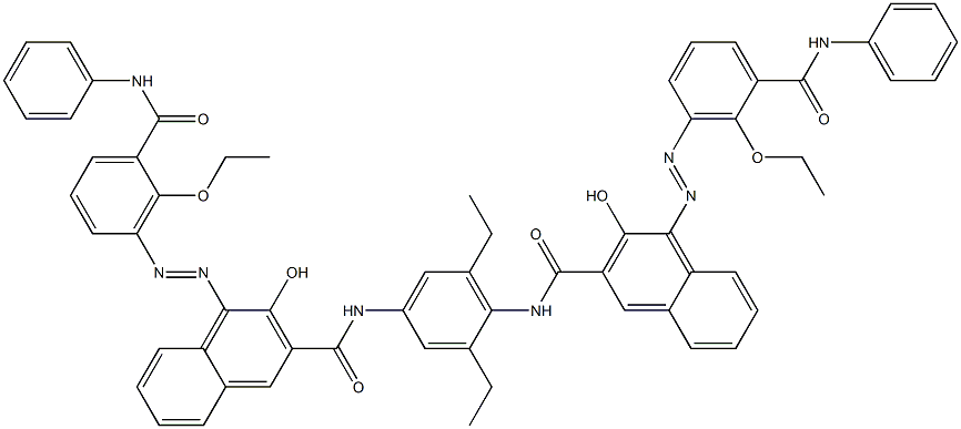 N,N'-(2,6-Diethyl-1,4-phenylene)bis[4-[[6-ethoxy-5-(phenylcarbamoyl)phenyl]azo]-3-hydroxy-2-naphthalenecarboxamide] Struktur